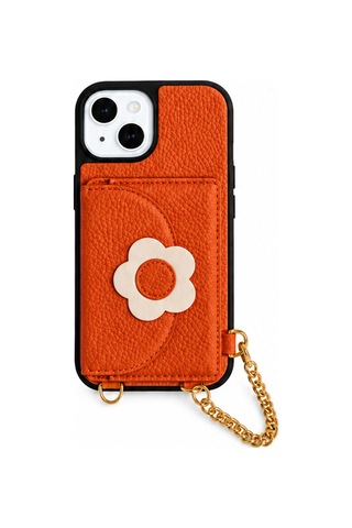 Kombinlenebilir - İphone 15 Uyumlu Pu Deri Magsafe Kılıf -hera Serisi By Bero Lina Turuncu