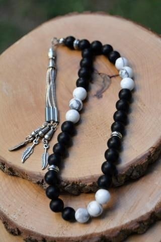 Stoneage Mat Oniks ve Hematit Doğal Taş Beşiktaş Tesbih