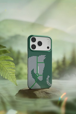 Apple Uyumlu iPhone 17 Pro Steed Woven Magsafe Aramid Fiber Premium Kılıf Yeşil
