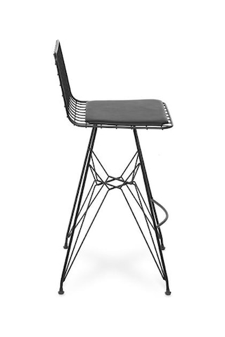 Akın Lüx Tel Bar Taburesi - Siyah Siyah