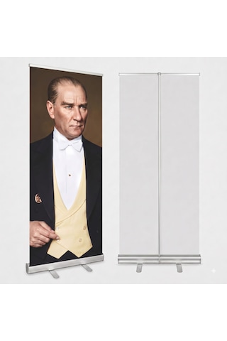 Atatürk Poster Baskılı Roll Up Banner 85x200cm No:4 Diğer