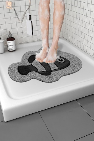 Balık Banyo Paspası Kaymayan Paspas Su Emici Islak Zemin Duş Paspası Kivircik Paspas 40x60 Cm Gri