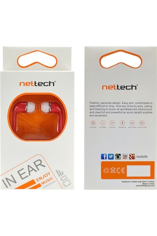 Nettech Nt-112 3.5 Jack Girişli Kulak İçi Kulaklık Kırmızı Diğer