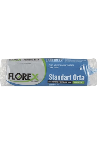 Florex Standart Orta Boy Çöp Torbası Mavi 55 x 60 CM