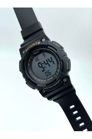 Penly Su Geçirmez Dijital Yetişkin Kol Saati 349 Model Siyah Sarı +4 Renk Kronometre-alarmlı 5atm