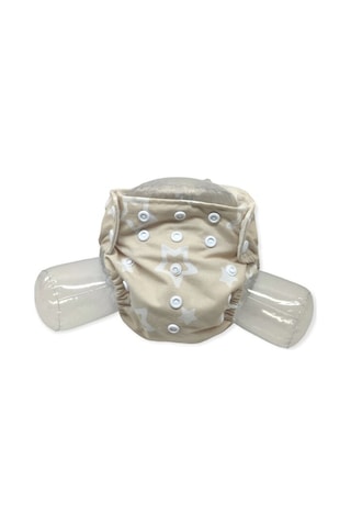 Baby Yıkanabilir Bebek Bezi Cepli Yıldızlı Kapiçino 3Kg-12Kg +1 Numara 7 Katlı Emici Ped 1 Numara