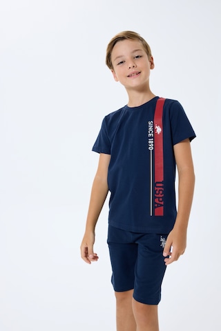 U.s. Polo Assn. 2400 %100 Pamuk Cepli Erkek Çocuk Şort Pijama Takım Lacivert