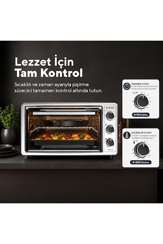 Kumtel LX-3575 45 L Gri Turbo Mini Fırın