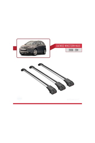 Daewoo Winstorm Maxx 2006-2011 Arası İle Uyumlu Ace-1 Ara Atkı Tavan Barı Gri 3 Adet Bar