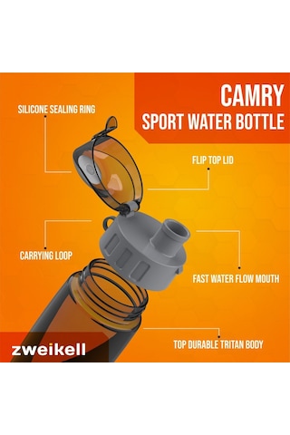 Zweikell Camry Sleeve Maroon Red Bpa Içermez 650 Ml Tritan Suluk