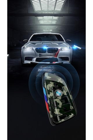 Bmw Uyumlu Anahtarlık Askeri Desen Şık Tasarım Kumanda Kabı Bmw Uyumlu Keychain