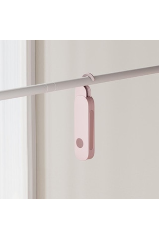 Sones Yedi Delikli Çok İşlevli Seyahat Katlanabilir Çamaşır Kurutma Askısı Pembe Pembe