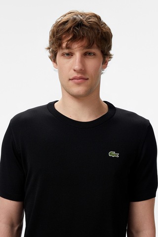Lacoste Men's Regular Fit Short Sleeve Crew Neck Knit Sweater Erkek Bisiklet Yaka Triko Tişört Siyah Siyah