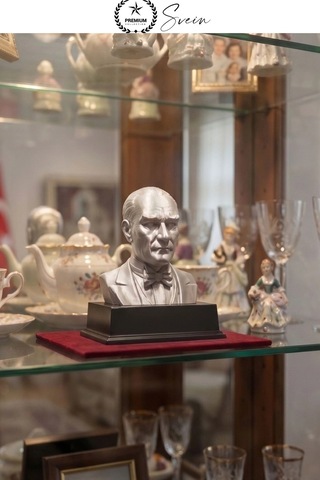 Atatürk Mustafa Kemal Atatürk Büstü 3d Baskı Dekorasyon Biblo Gümüş Gri Premium Tasarım Şık Obje Ev