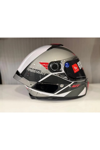 Mt Helmets Thunder 4 Sv Freeway A17 Motosiklet Kaskı Parlak Gri
