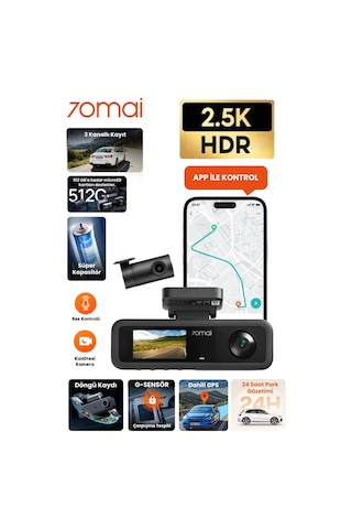 70mai T400 Ön Kamera +iç Kamera + Rc21 Arka Kamera