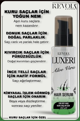Luxeri Kuru Saçlar İçin Saç Bakım Serumu 75 Ml Aloe Vera