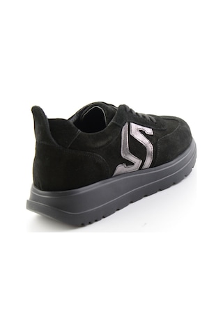 Bambi Siyah Süet Hakiki Deri Kadın Sneaker K01753050902