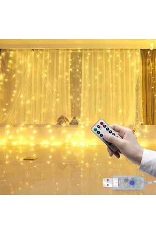 Peri Led Perde Işıkları Usb Uzaktan Kumanda 8 Mod Işık Zinciri Ko