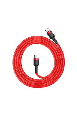 Baseus Cafule 3A Type-C 1 Metre Şarj Kablosu Kırmızı