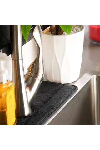 Yaozixa Mutfak Lavabo Sulu Kaçırma Engelleyici, 4 Adet Mikrofiber Su Emici Ped, 14x37 Cm, Anti Kayma, Ev/banyo/rv Kullanıma Uygun