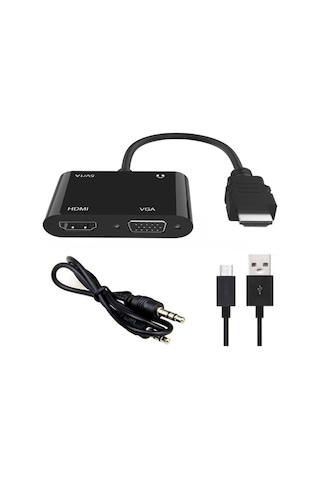 Hdmı To Hdmı + Vga 4671P Monitör Ps4 Switch Splitter Çevirici Dön