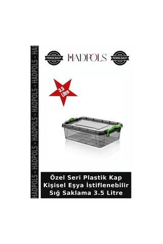 Özel Seri Plastik Kap Kişisel Eşya İstiflenebilir Sığ Saklama 3.5 Litre Şeffaf