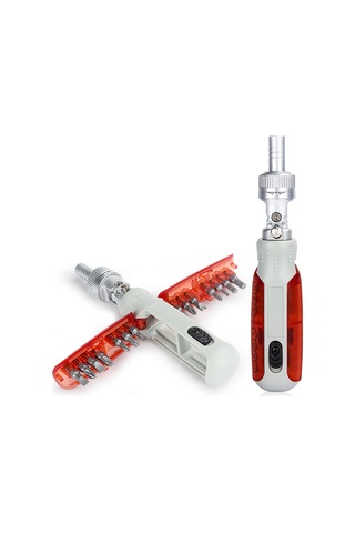 Maiyame 15'li Çok İşlevli Ratchet Tornavida Seti - Gizli Manyetik Uçlar, Ergonomik Abs Kolu, S2 Çelik Malzeme - Kırmızı