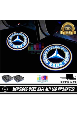 Mercedes-Benz Araçlar İçin Pilli Yapıştırmalı Kapı Altı Led Logo N11.8739