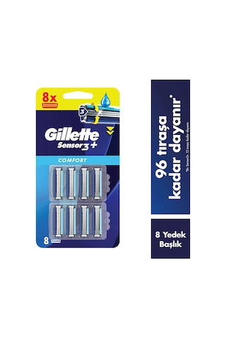 Gillette Sensor3+ Comfort 8'li Yedek Bıçak Başlığı