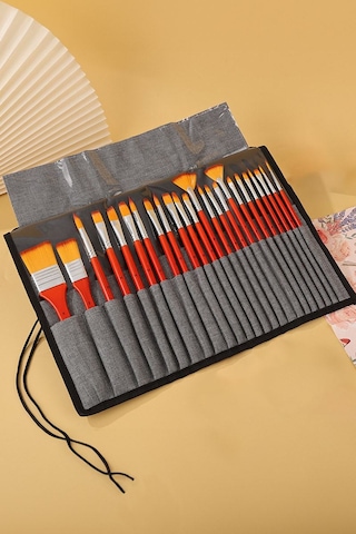 25 Parça Yağlı Akrilik Ve Goaj Boya Fırçası Takımı Cin681