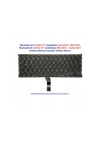 Apple Uyumlu MacBook Air 13Inch A1369 A1466 Klavye Tuş Takımı Tr Türkçe A1369 A1466