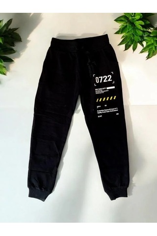 Zekids Erkek Çocuk Run Your City Yazılı Eşofman Alt-14208 Siyah