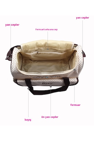 Çok Fonksiyonlu Şık Anne Çantası - Pembe 1001 Pembe