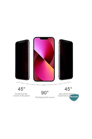 Ekran Koruyucu Apple İphone 15 Pro İçin Privacy 5d Gizlilik Filtreli Cam Ekran Koruyucu Siyah