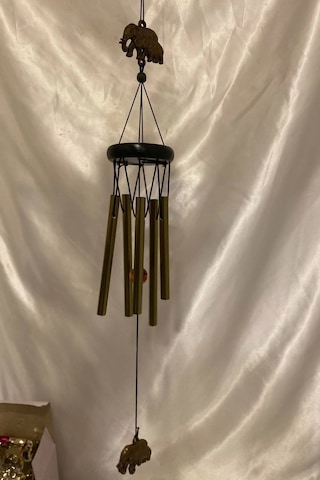 Deprem Zili Çanı Rüzgar Çanı Zili Feng Shui Ejderha Yılı Koruyucu Yin Yang Şık 5 Metal Boru Fil Objeli