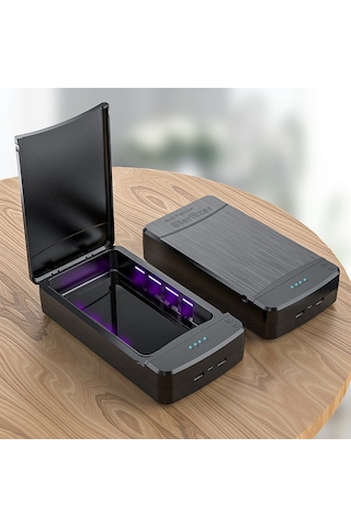 Taşınabilir Ultraviyole Cep Telefonu Mini Eşyalar Maske Dezenfeksiyon Kutusu Sterilizatör Siyah