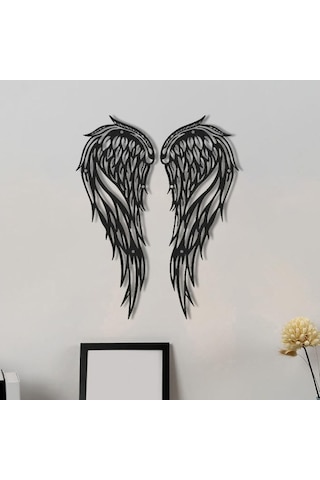 Opulentliving Modern Melek Kanadı Çifti, El Sanatları Vintage Stil, 30x13cm Duvar Süsü 30x13cm