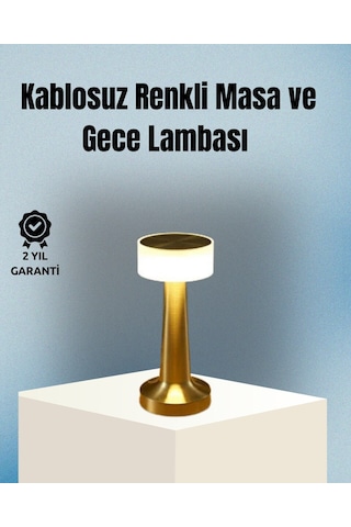 Northcity Dokunmatik Masa Lambası - Kablosuz, 3 Modlu Led Şarjlı Aydınlatma Metalik Gri