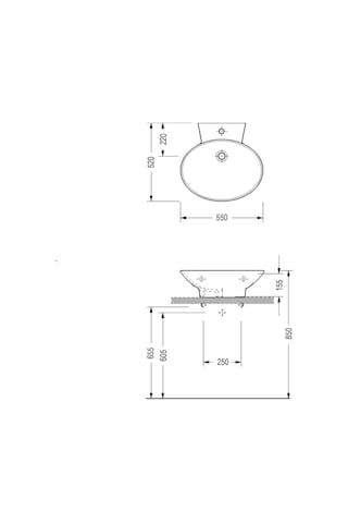 Serel - Chamonix Tezgah Üstü Lavabo 55 Cm Beyaz - Ch01tds000- Beyaz