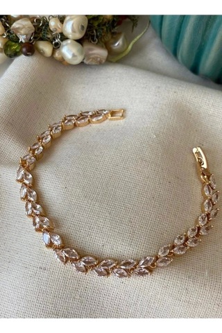 Vıp Çift Sıra Yaprak Bileklik Çok Renkli