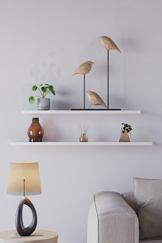 Yankı-BYEG 2li 70 cm 80 cm Mat Beyaz Mdf Duvar Rafı Gizli Bağlantı Kitaplık