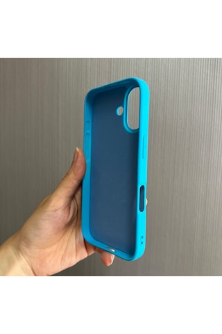 Apple Uyumlu iPhone 16 Logolu İçi Kadife Silikon Lansman Kılıf