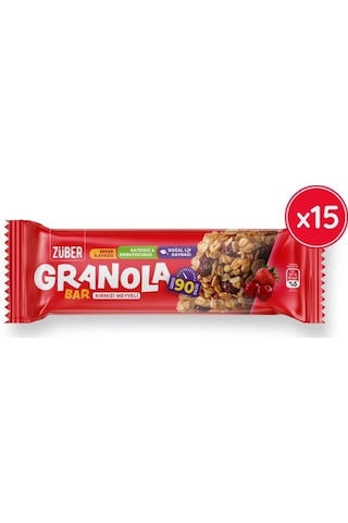 Züber Kırmızı Meyveli Granola Bar 15 x 25 G