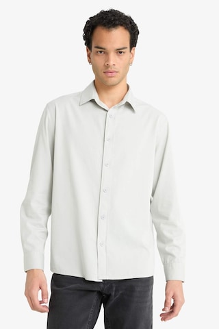 Defacto Regular Fit Polo Yaka Dokuma Uzun Kollu Gömlek F6341ax25augr184 Gri