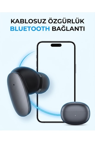Bezos Snk-9000 Siyah Anc & Enc Kablosuz Bluetooth Kulaklık 5.4 Kulak İçi Kulaklık - V2 Nıda