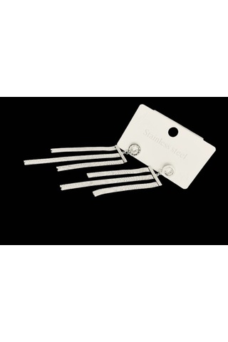 Çelik Sallantılı Gümüş Renk Küpe