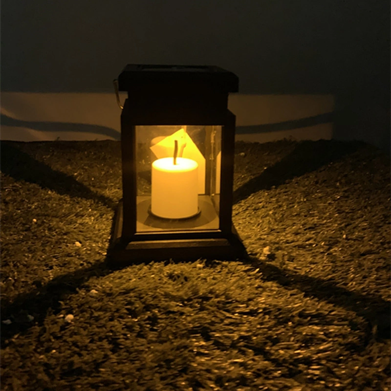 Xindoker Güneş Enerjili Led Mum Feneri, Klasik Stil Bahçe Lambası, Dış Mekan Su Geçirmez Asılı Fener, 8 Lümen Islak Sarı Işık, 6-8 Saat Aydınlatma Süresi Kahverengi