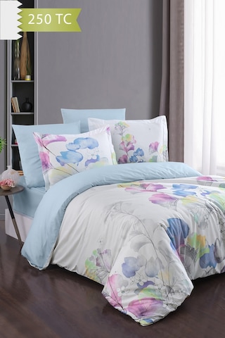 Varol 250 Tc Bambu Karışımlı Pamuk Saten Nevresim Takımı Family Size - Nice Çok Renkli
