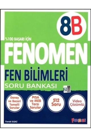 Fenomen Okul Yayınları 8. Sınıf Fenomen Fen Bilimleri B Soru Bankası